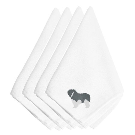 CAROLINES TREASURES Polish Lowland Sheepdog Dog Embroidered Napkins, Set of 4 BB3432NPKE